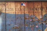 MLB stadium map shows team logo and ballpark city skyline